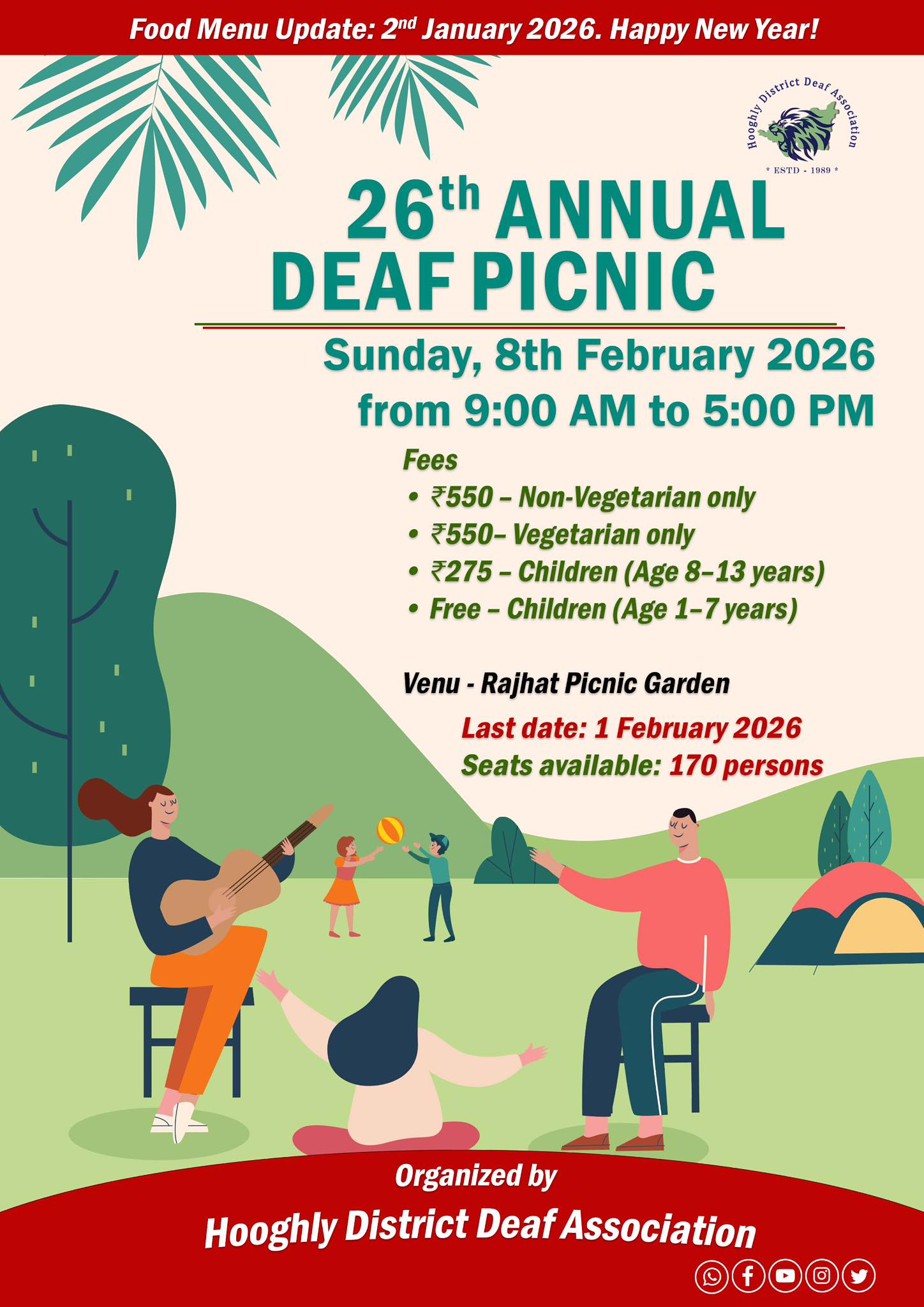 Hooghly - Happy New Year! 🎉 26th Annual Deaf Picnic – 2026 📅 Date: 8th ...