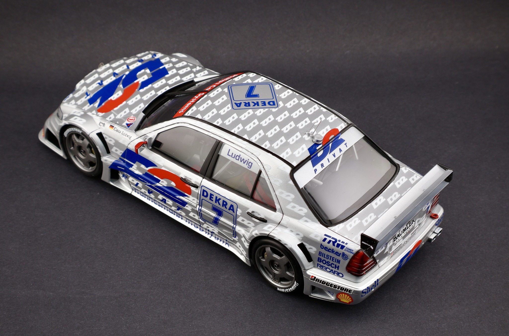 Tamiya Mercedes AMG DTM 1/24 scale model in dark green