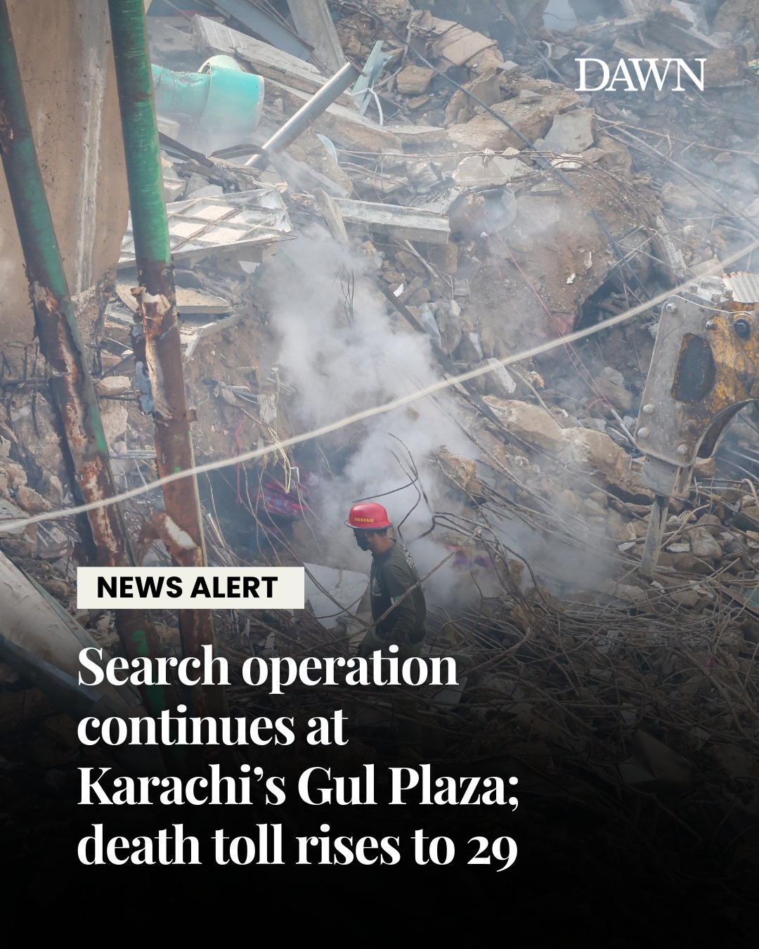 Dawn.com - The search operation at Gul Plaza continued on Wednesday ...