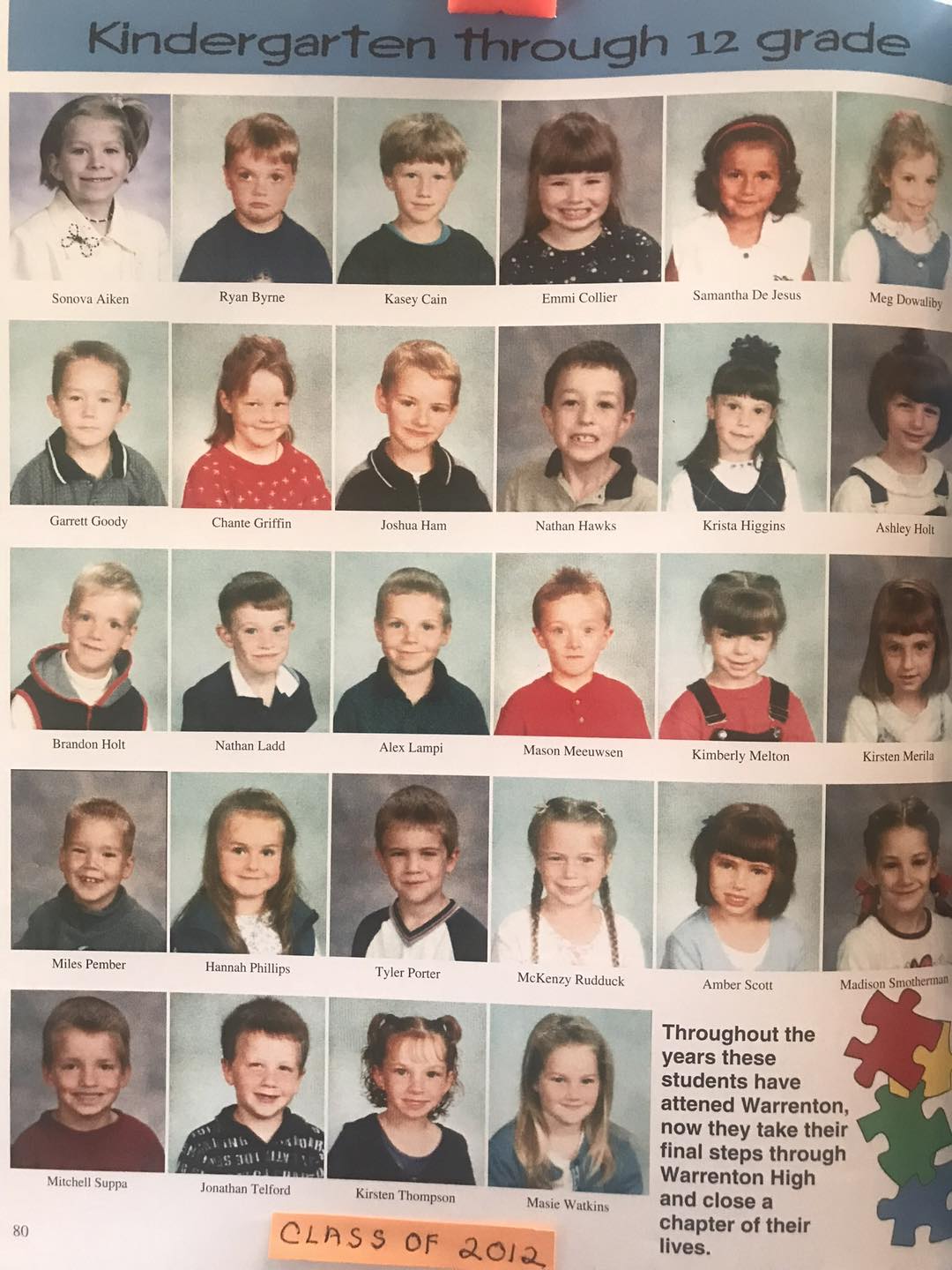 Memories - WHS CLASS OF 2012 KINDERGARTEN THROUGH 12 th Grade | Facebook