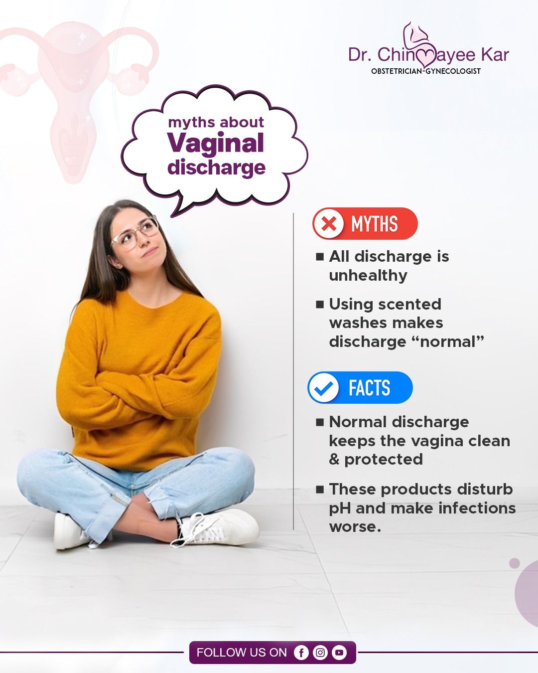 🌸 Vaginal Discharge: Myths vs Facts... - Dr Chinmayee Kar | Facebook
