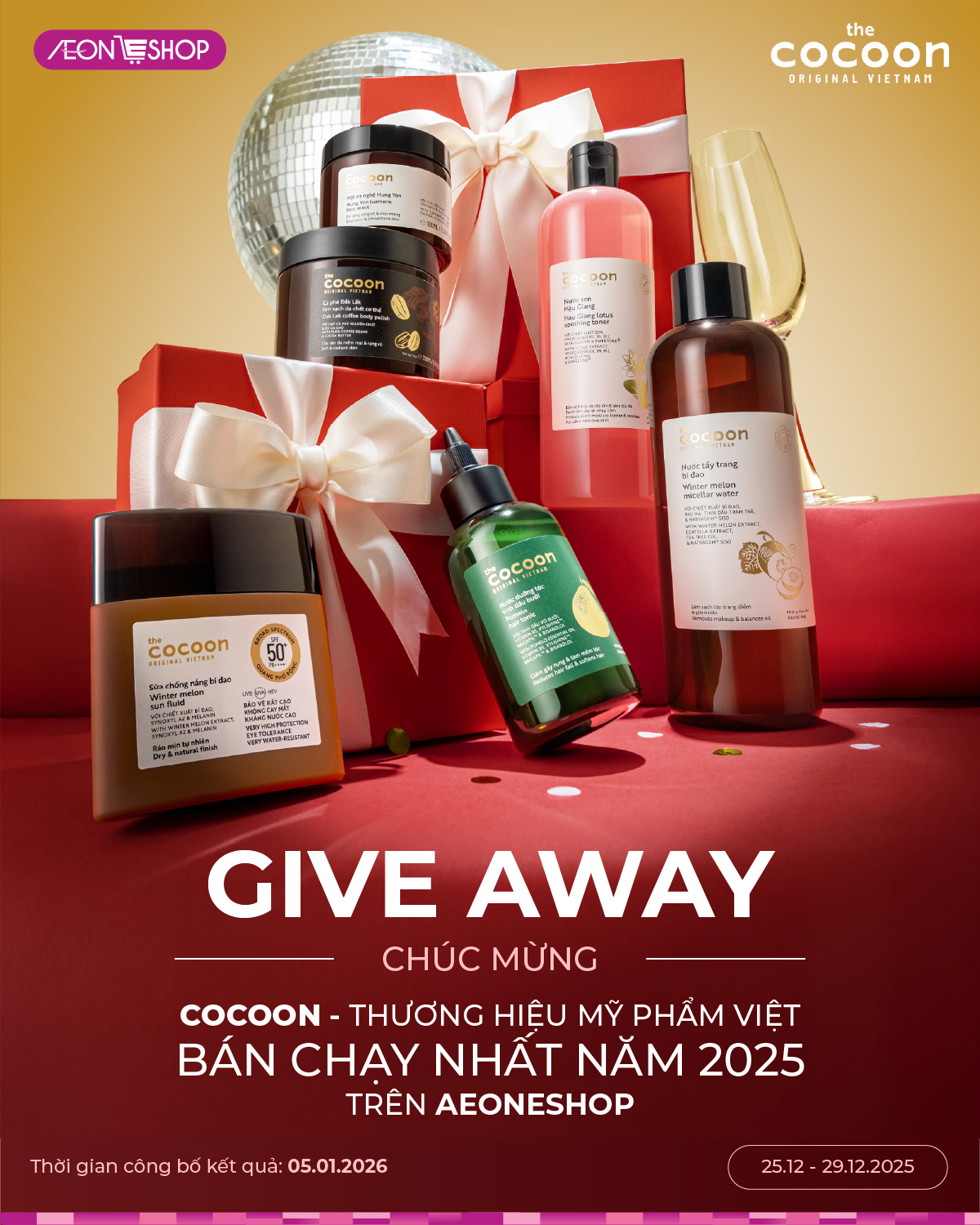 AEONESHOP - [GIVEAWAY] CHÚC MỪNG COCOON LÀ THƯƠNG HIỆU MỸ PHẨM VIỆT BÁN ...