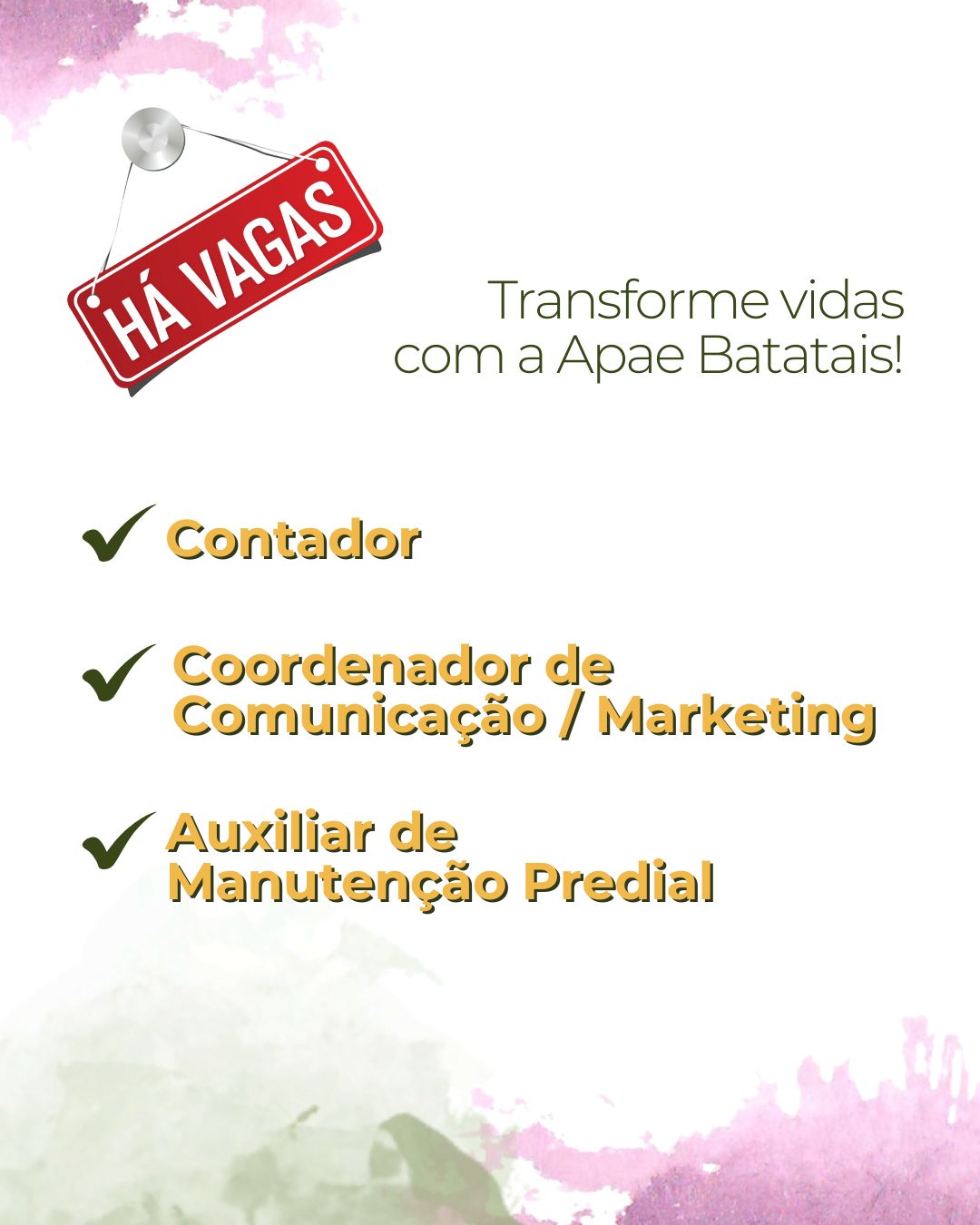 APAE Batatais - 📢 Tem oportunidade chegando! A Apae... | Facebook