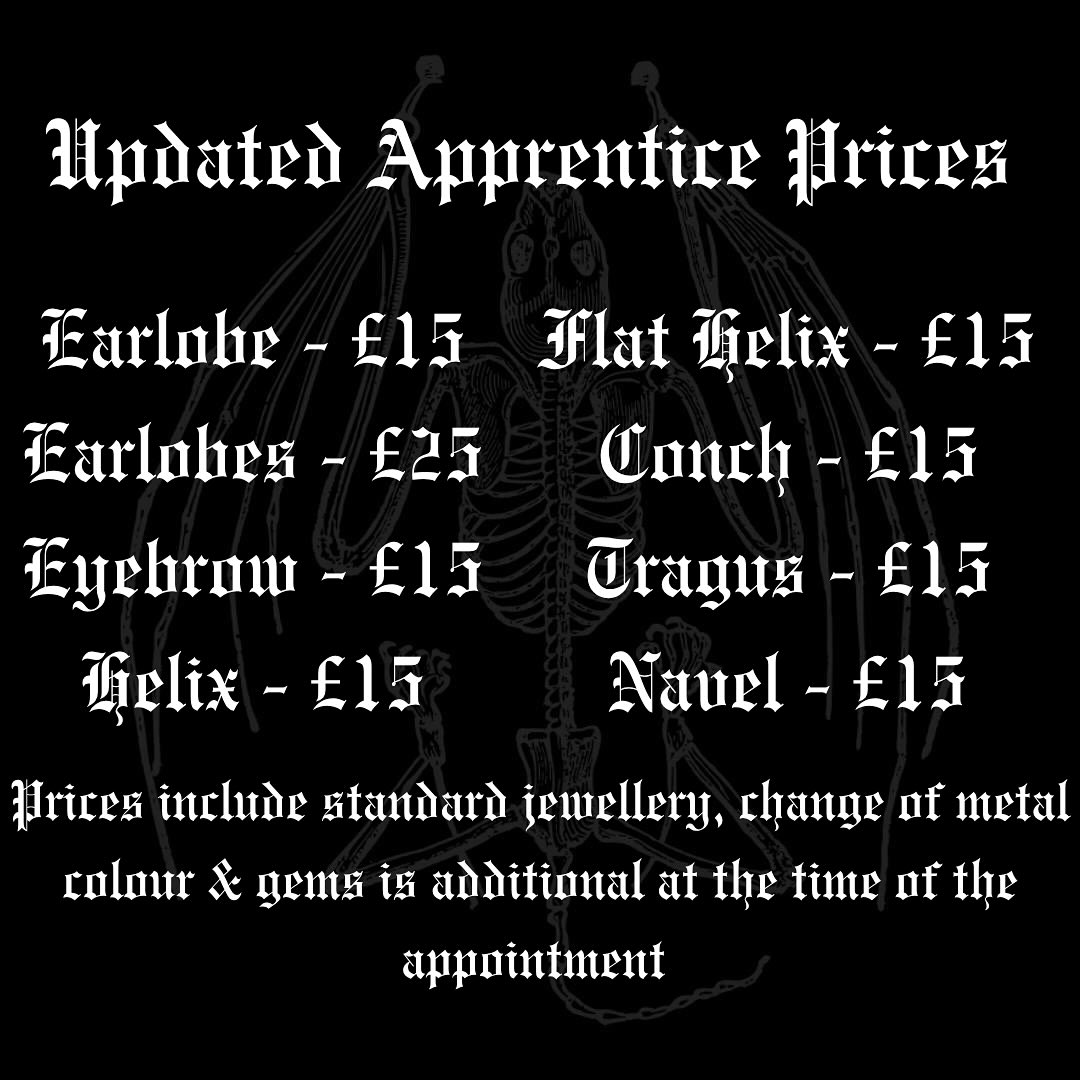 Angels - ⛓️‍💥🖤Current Apprentice Rates with @jess_can_pierce 🖤⛓️‍💥 Our ...