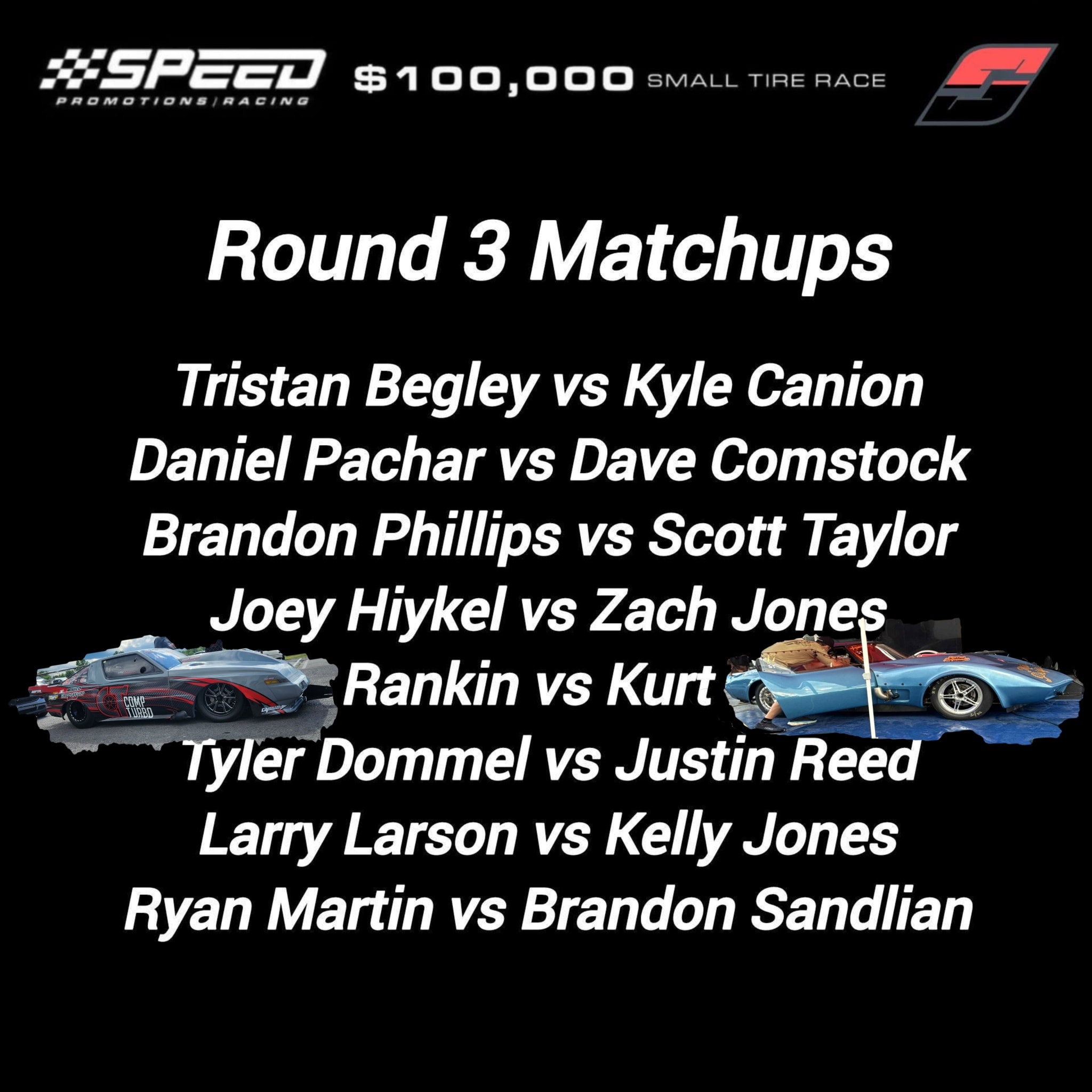 Chris - Going into round 3 of Speed Promotions Racing $100k shootout ...