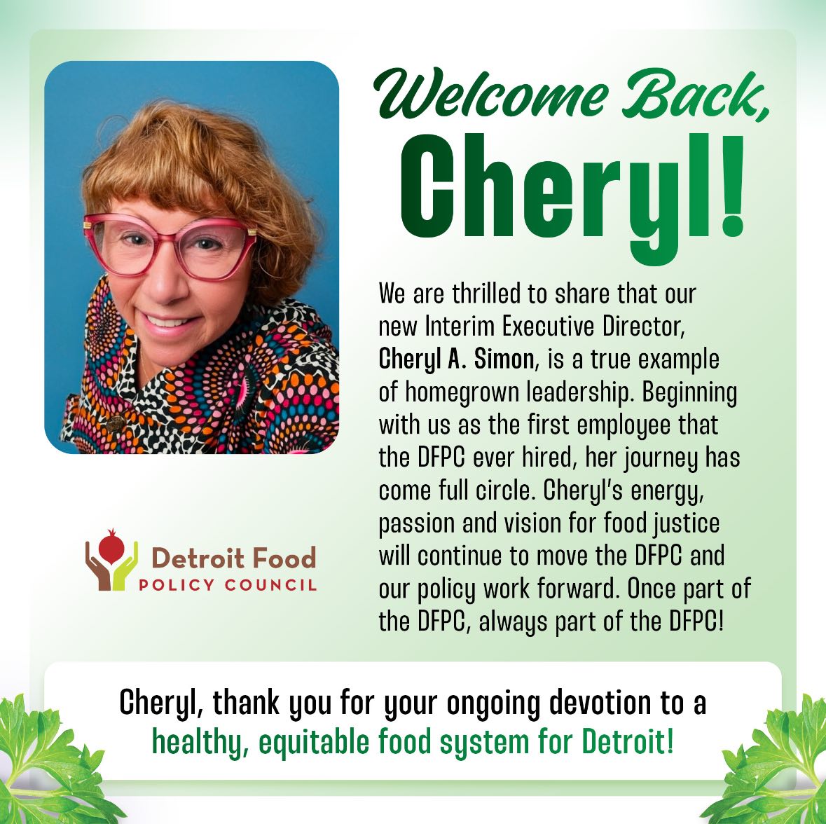 The Detroit - Welcome Back, Cheryl! 🎉 We are excited to announce the ...