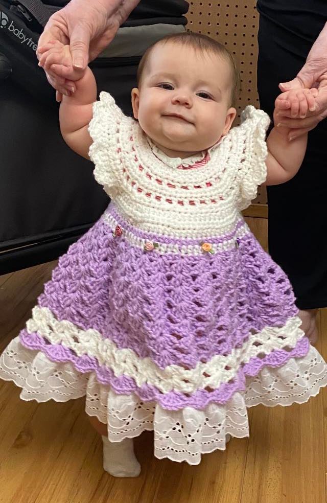 Crochet baby dress for first birthday