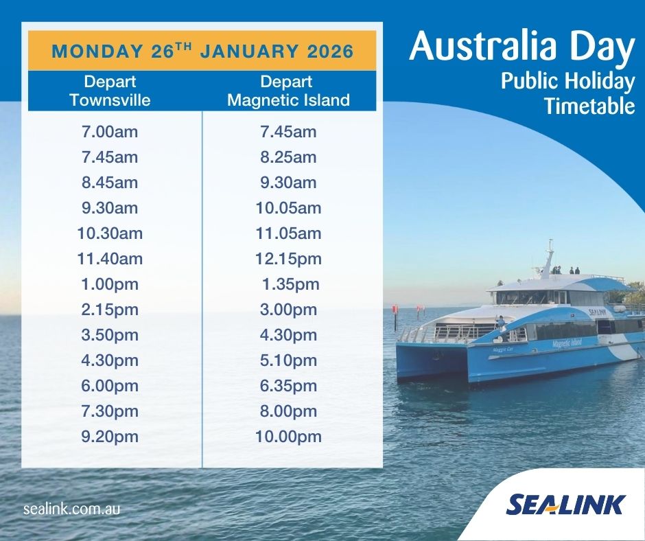SeaLink - ⛴ Magnetic Island Australia Day Public Holiday Timetable ⛴ ...