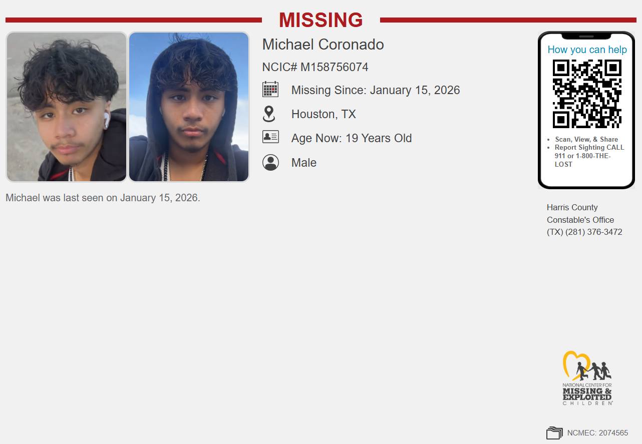 Ranch - MISSING Michael Coronado -19-year-old male -Houston, Texas ...