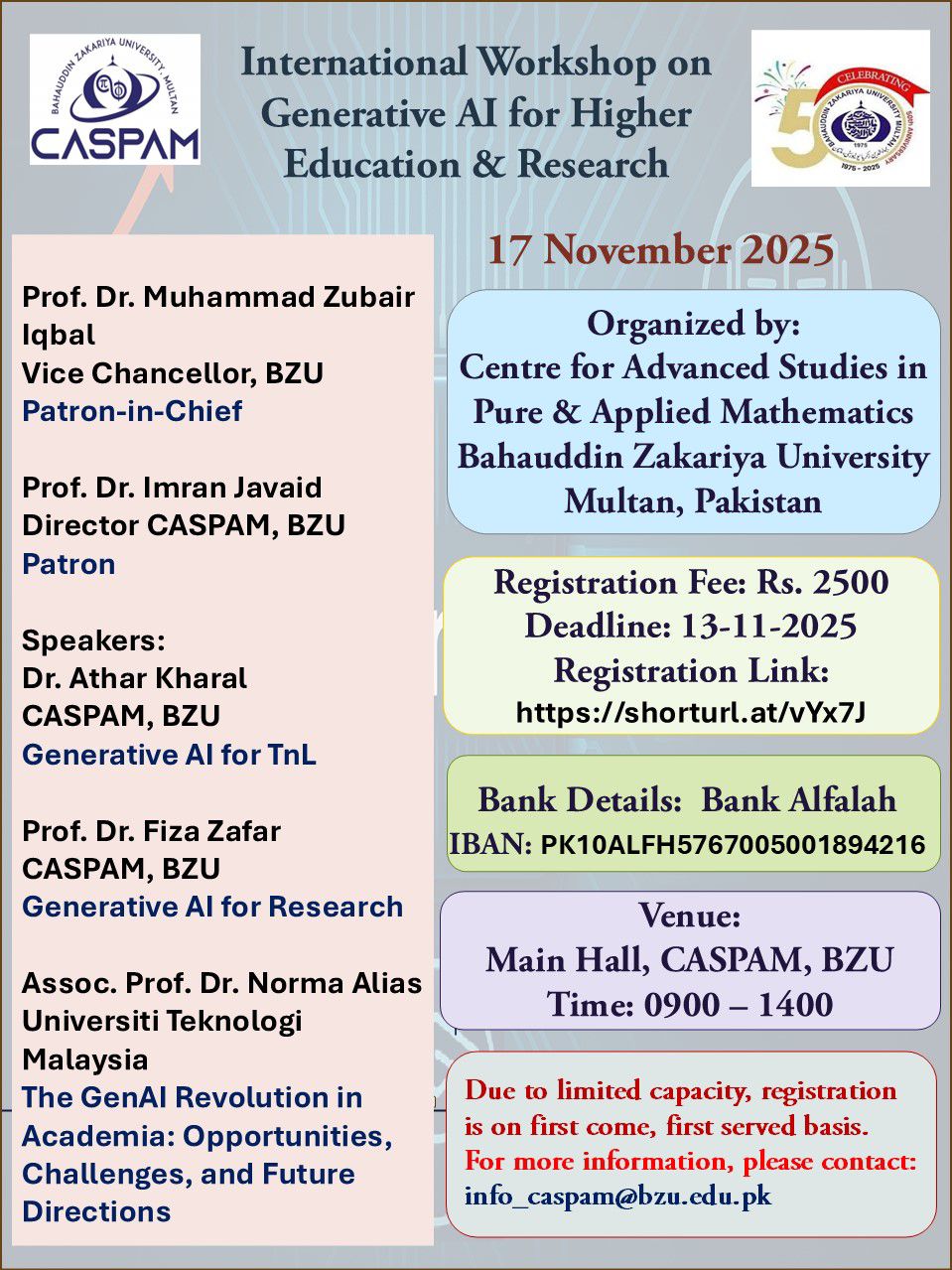 Centre for Advanced Studies in Pure and Applied Mathematics - Caspam ...