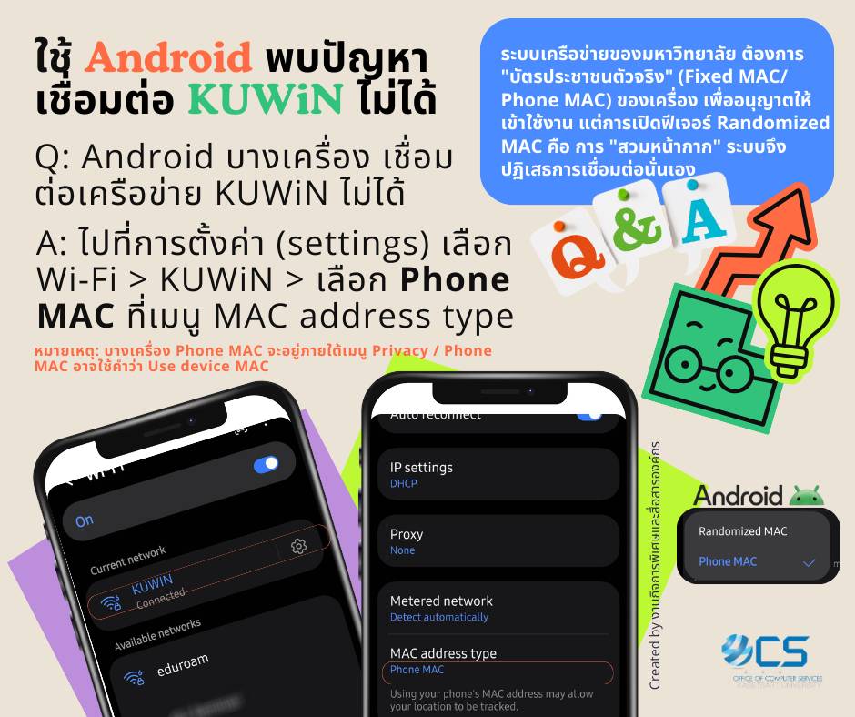 📱 ใช้ Android... - สำนักบริการคอมพิวเตอร์ ม.เกษตรศาสตร์ | Facebook