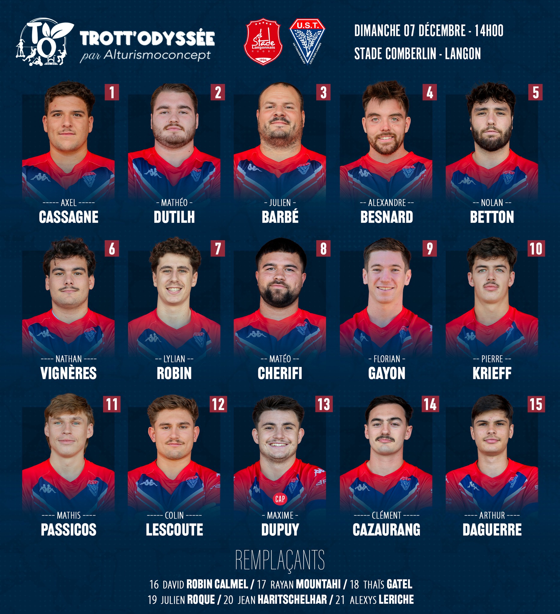 US Tyrosse Rugby Côte Sud - 🔴🔵 Découvrez la composition de l'équipe ...
