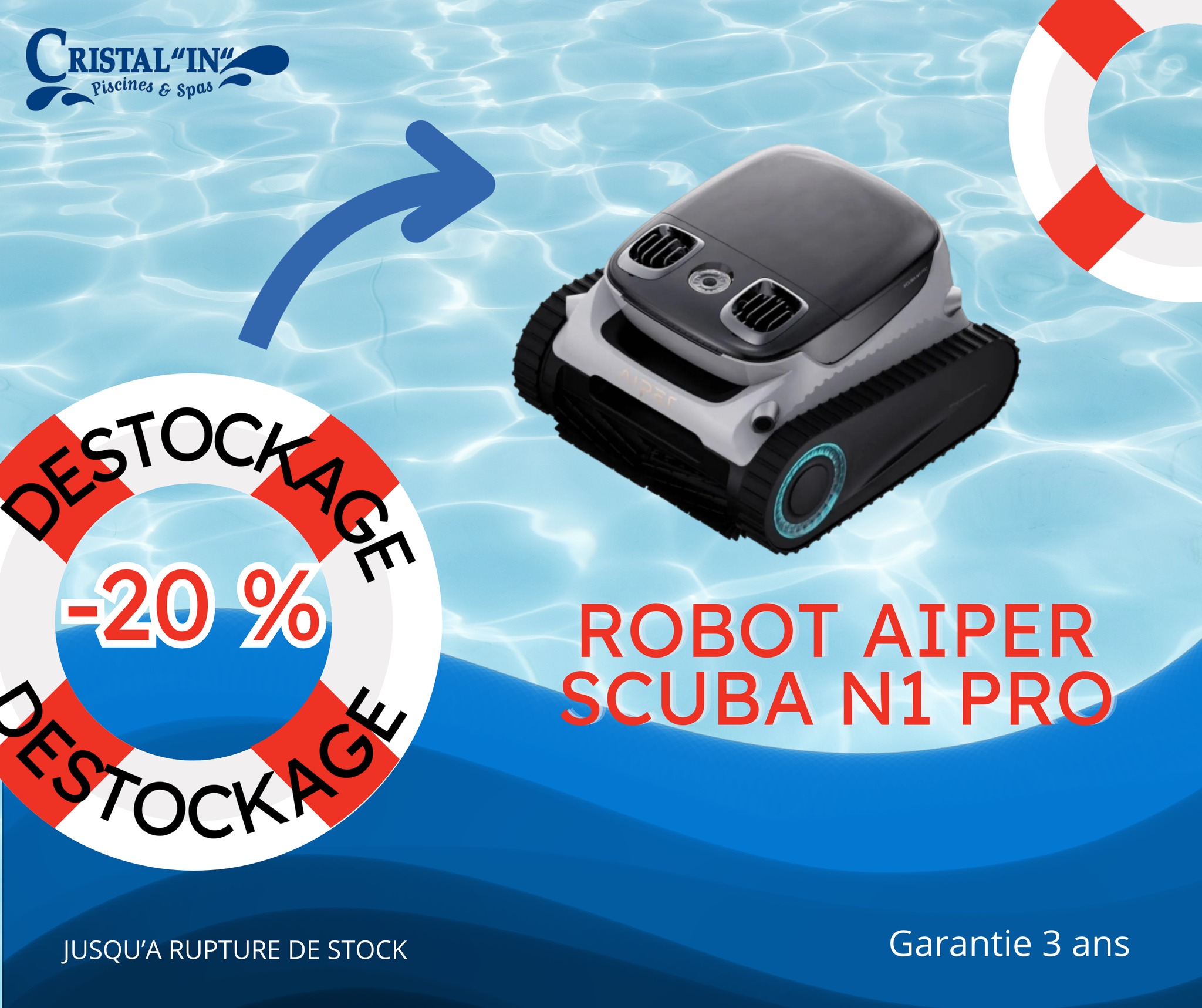 Cristal - 🤩 DESTOCKAGE EXCEPTIONNEL 🤩 Le robot piscine AIper Scuba N1 ...