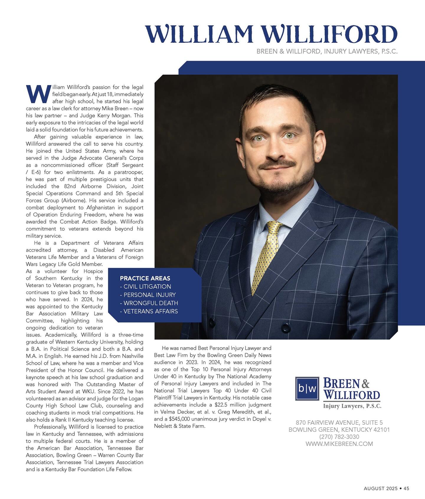 VIP - From serving his country to serving his community, William ...