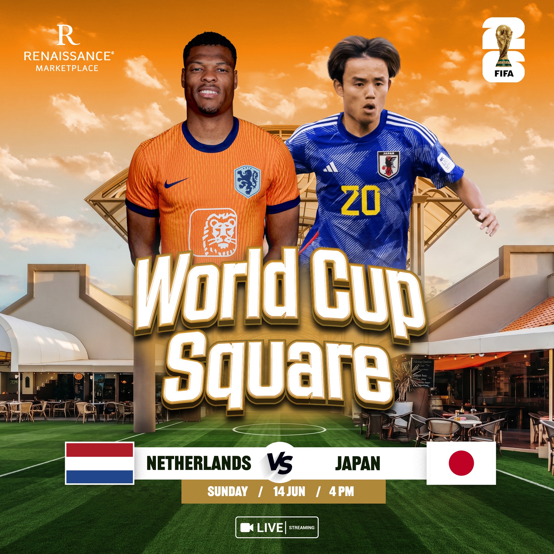 The Fifa World Cup Live @ Urataka Center SEMI FINALS: •Wednesday