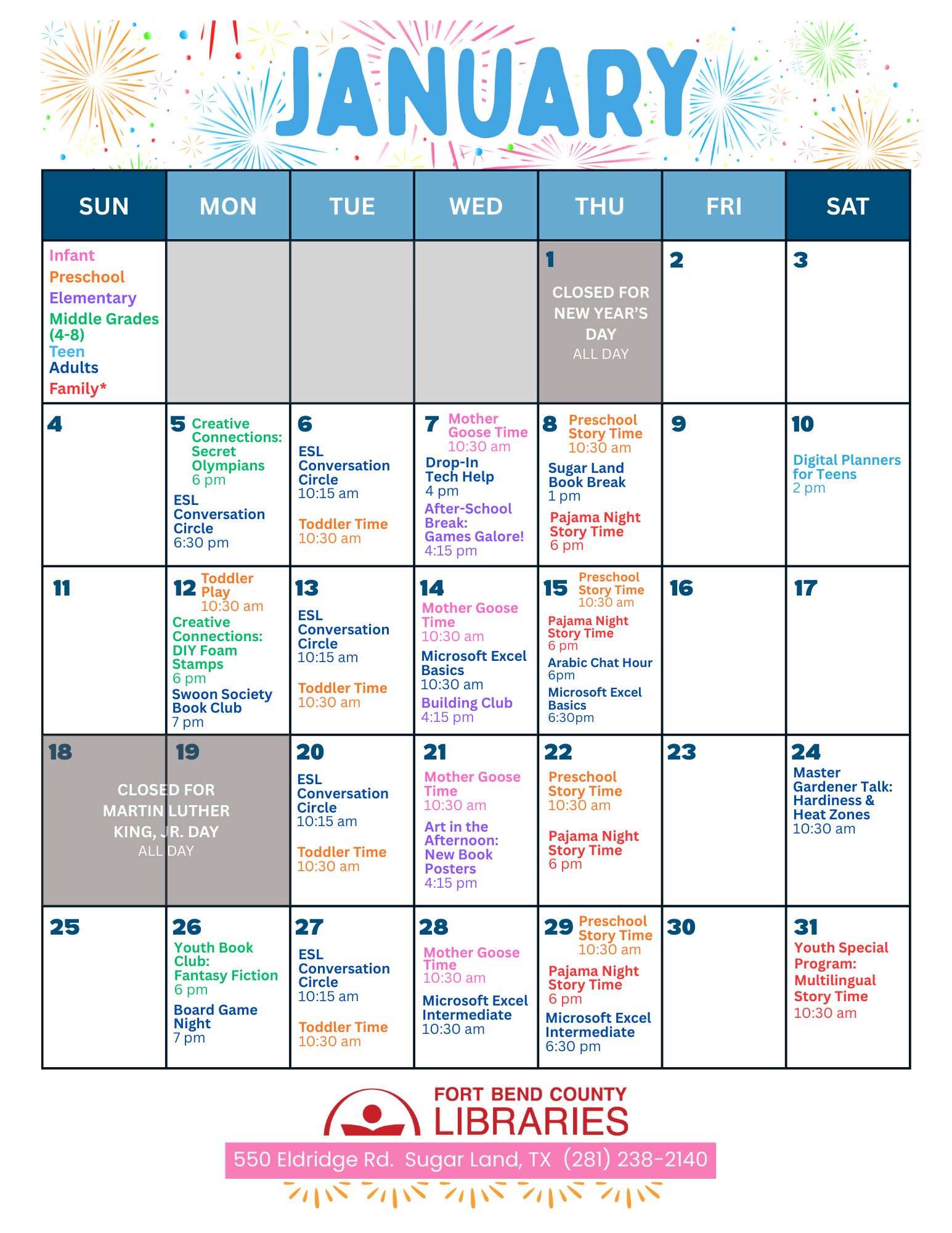 Sugar - Happy New Year! 🎆 Here is the January 2026 event calendar ...