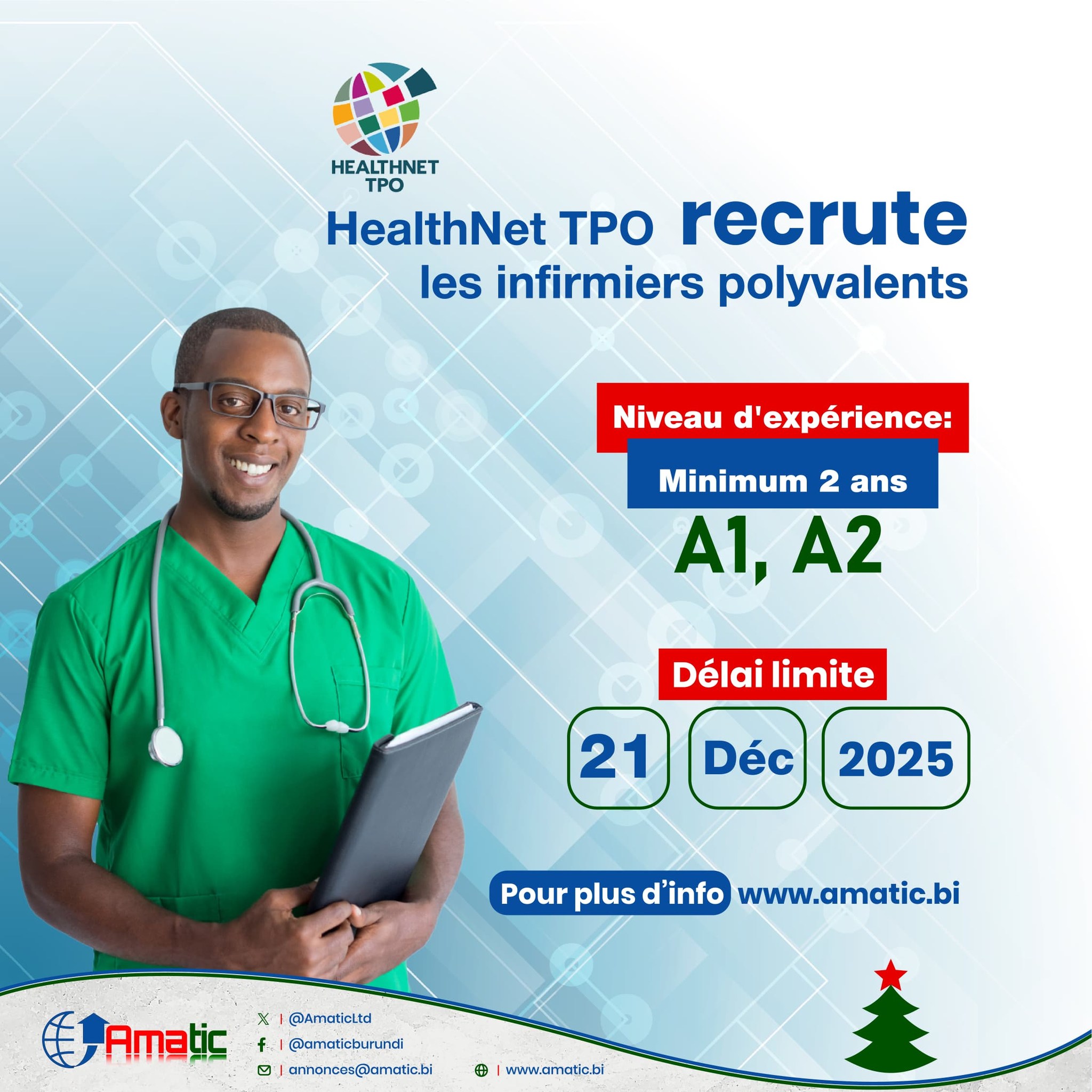 Amatic - 🩺🩺 L’ONG HealthNet TPO (HNTPO) recrute des... | Facebook
