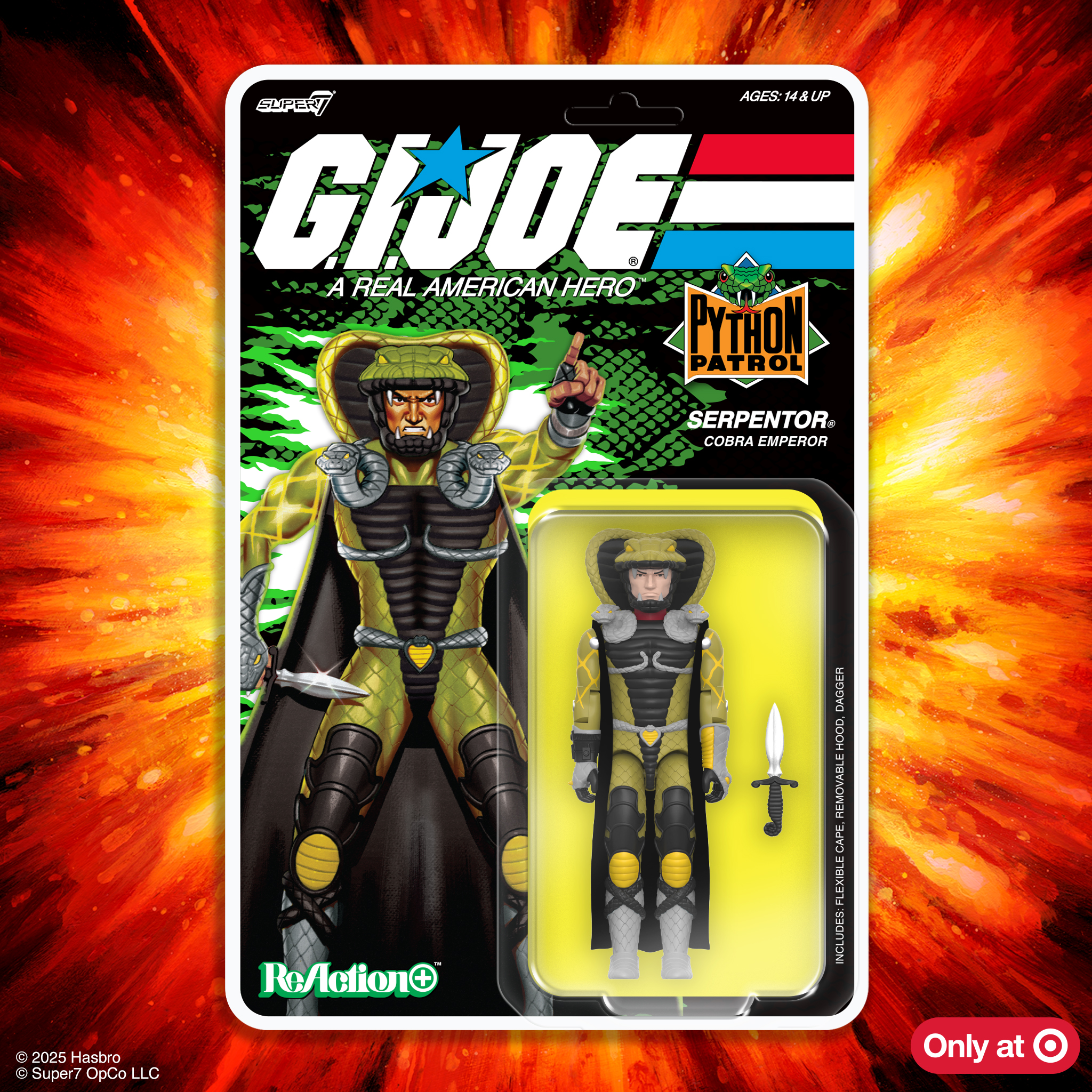 Super7 GI Joe ReAction+ Python Patrol Serpentor action figure