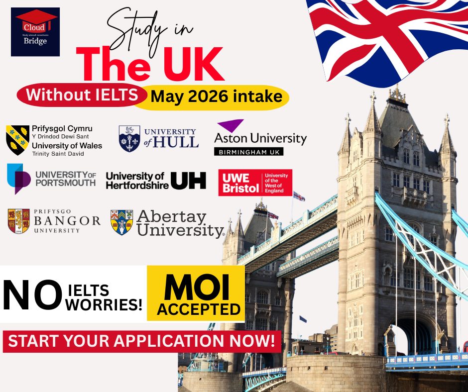 Cloud - 🇬🇧 Start your UK study journey without IELTS — May 2026 intake ...