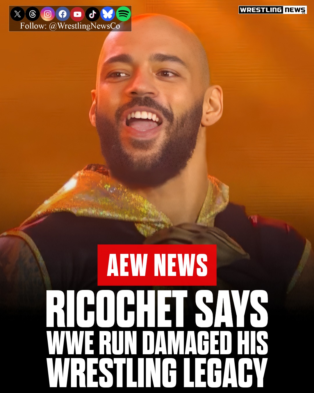 Wrestling - Ricochet has described his five-year WWE run as a 