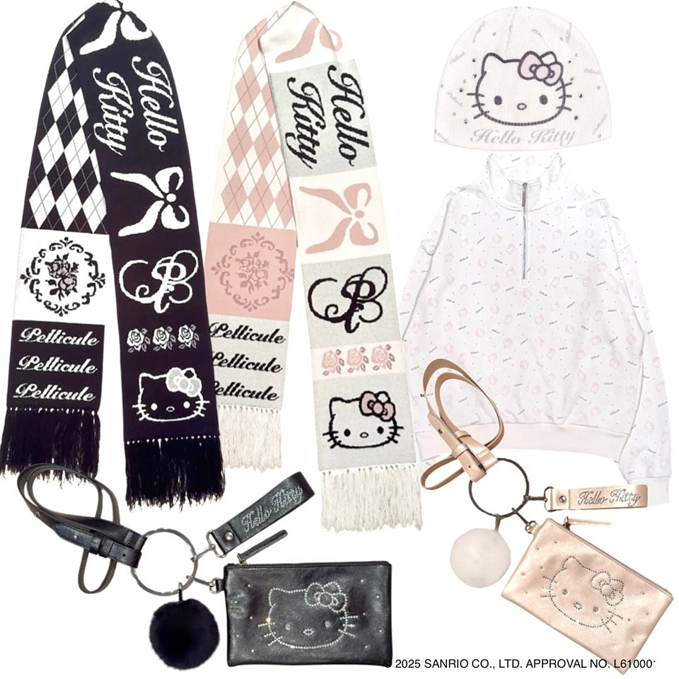 小物 PELLICULE HELLOKITTY hug knitmuffler 🇯🇵日本代購🇯🇵 #HELLOKITTY hug knitmuffler 聯名針織圍巾