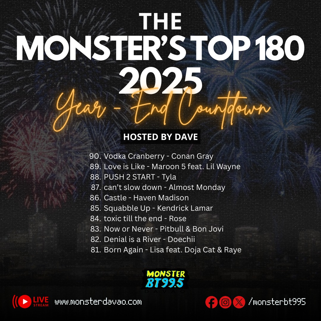 Monster - 2025's songs 90-81 👀👀 It's the #MonstersTop180 happening now ...