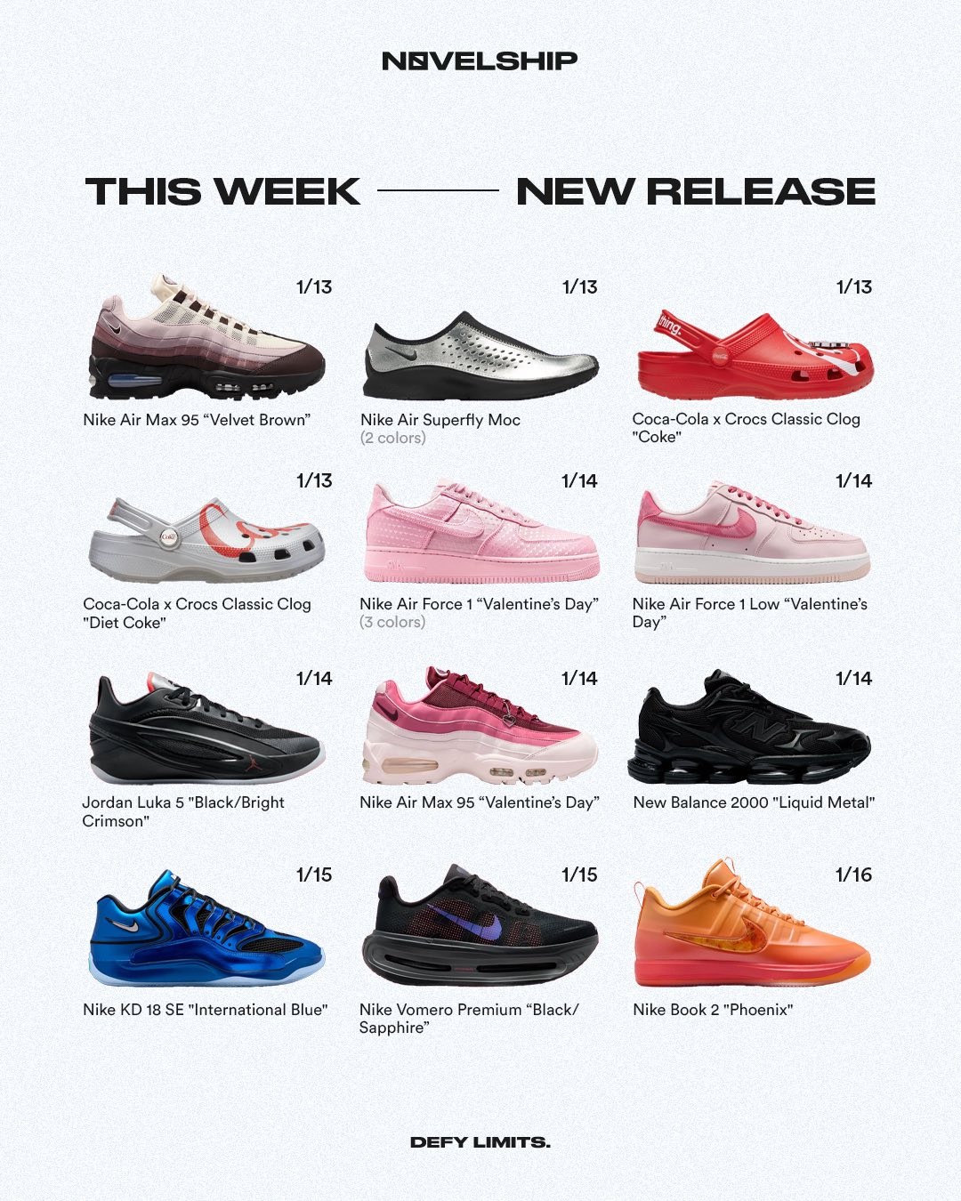 Sneaker Release Calendar for This Week🗓️（1.12-1.18) Use the