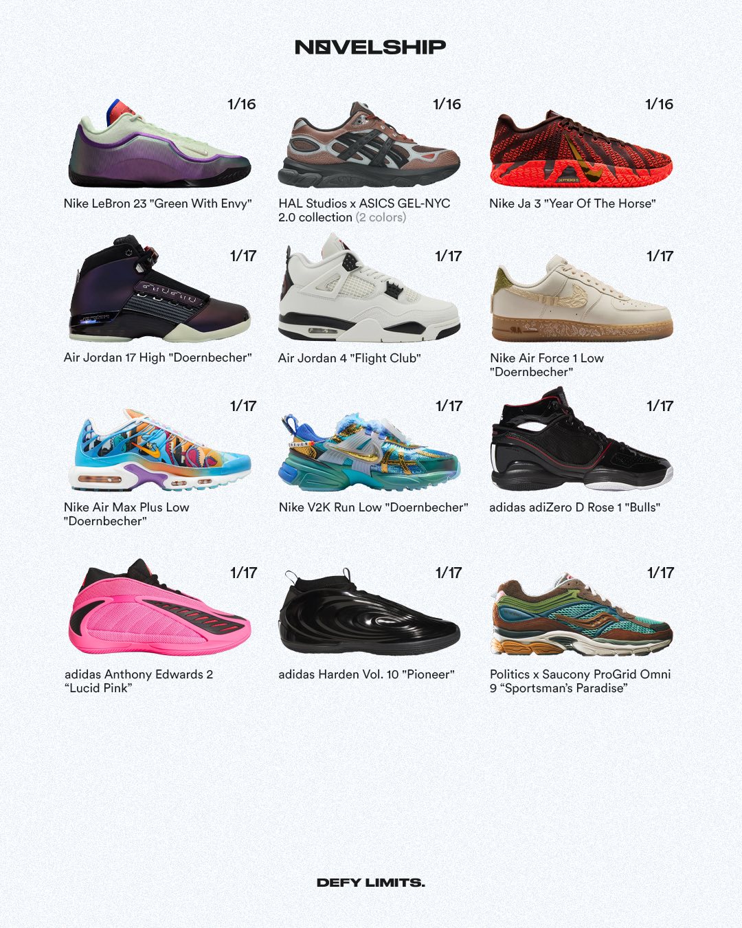 Sneaker Release Calendar for This Week🗓️（1.12-1.18) Use the