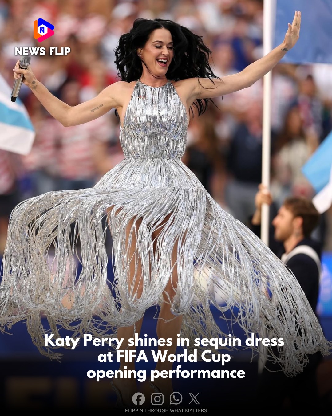 Katy Perry brought a stunning mix of high fashion and emotional performance to the FIFA World Cup opening ceremony in Los Angeles, where she lit up the stage in a shimmering silver