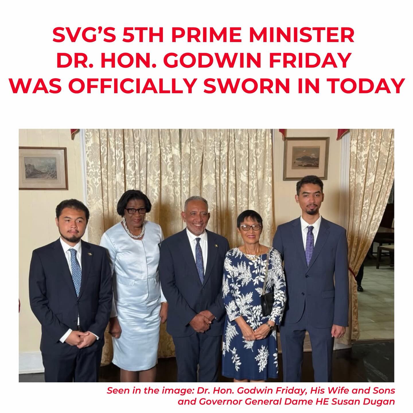 Hot - SVG’s 5th prime minister was officially sworn in today ...