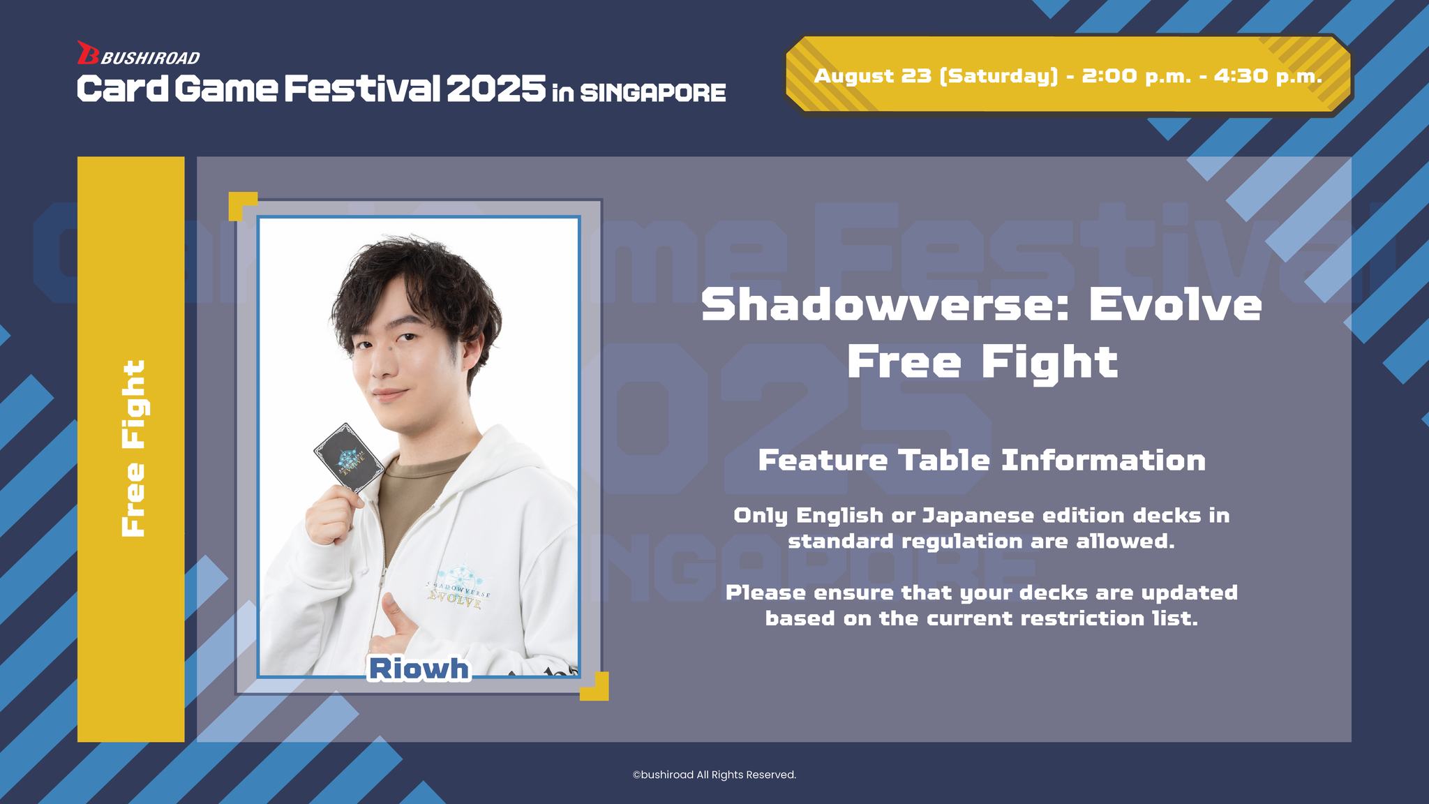🎡 Bushiroad Card Game Festival Singapore 2025 🎡 Look forward to