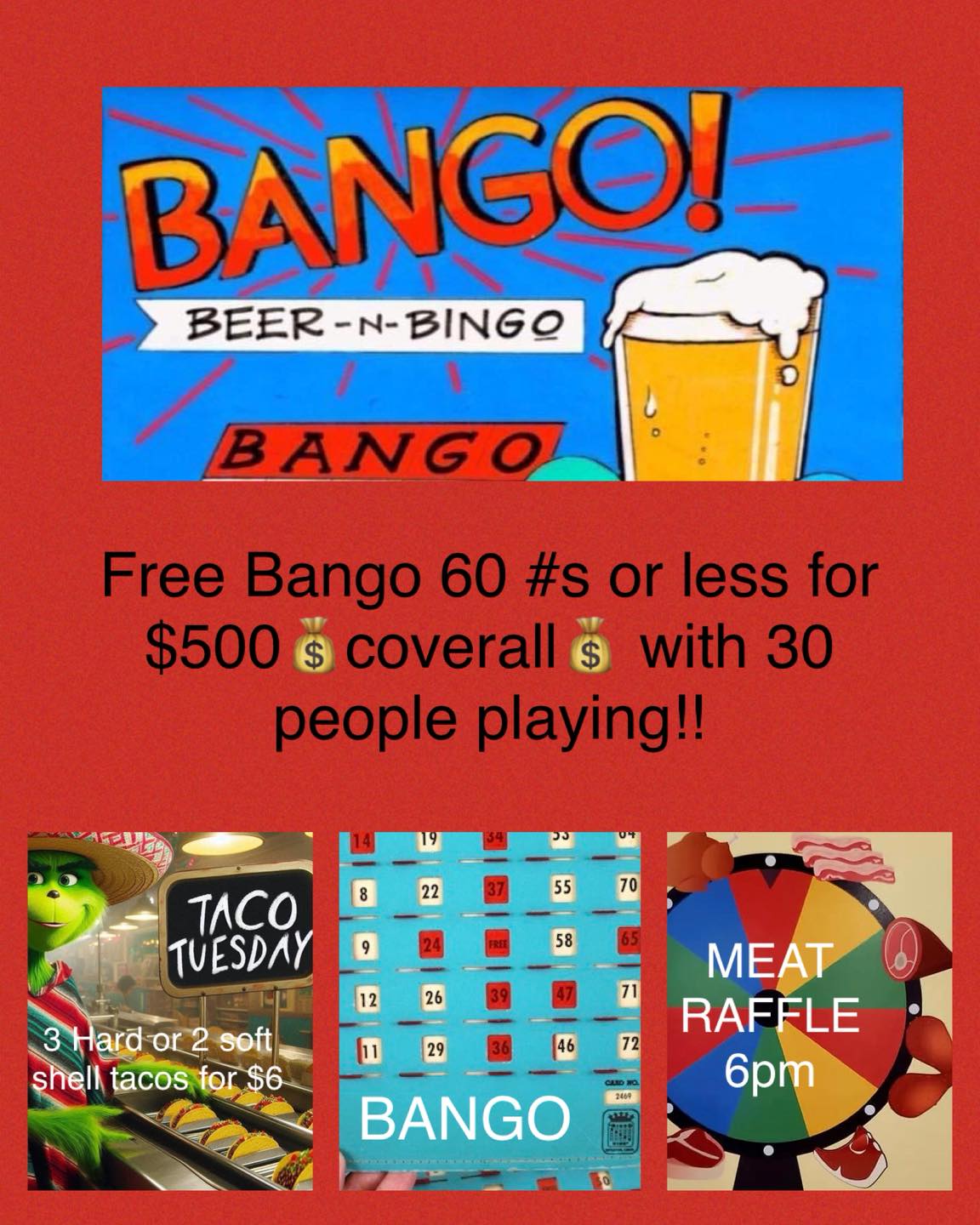 Dugout - It’s Taco Tuesday and the meat Raffle at 6pm with FREE Bango ...