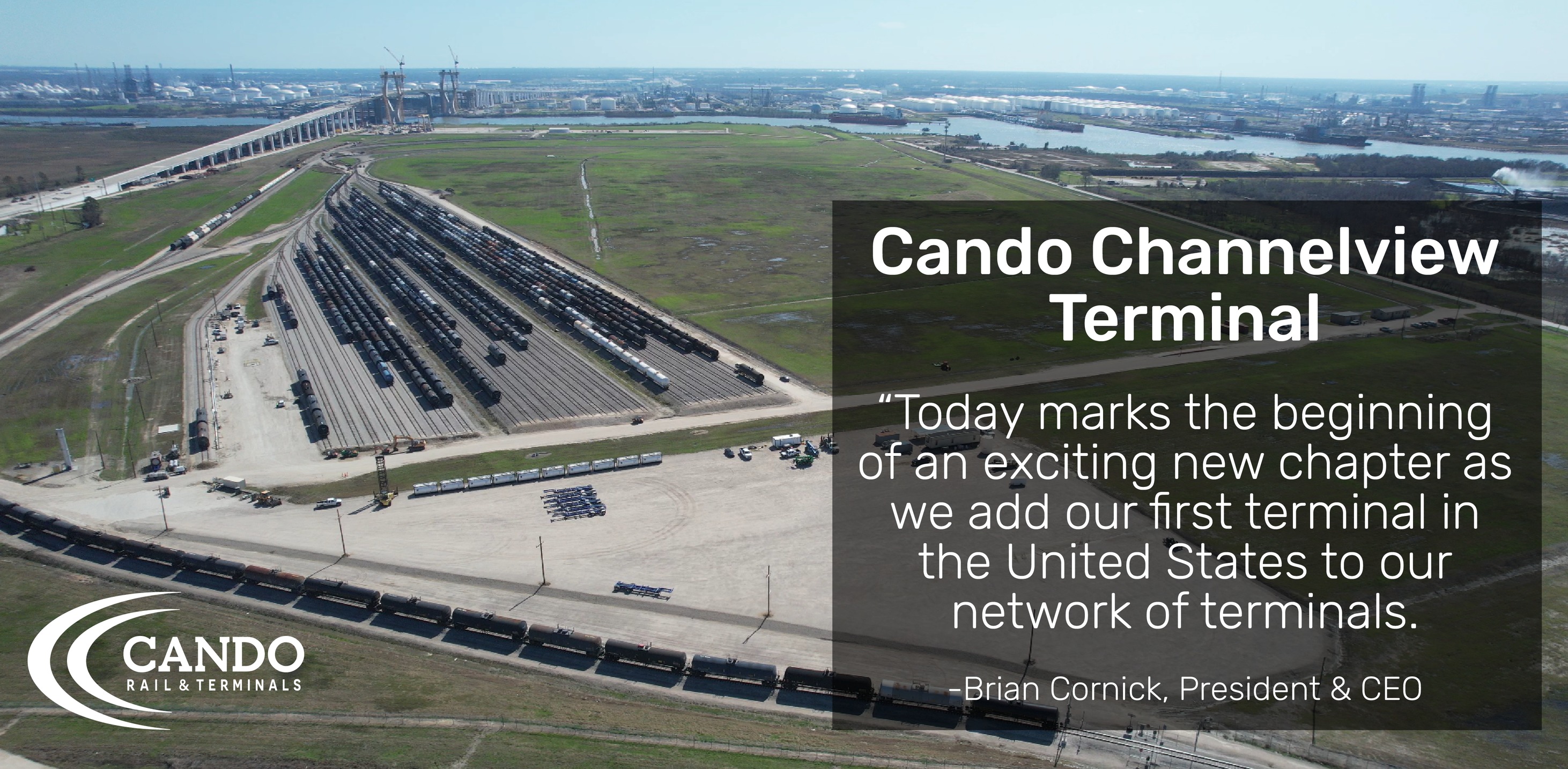 Cando - We have completed the acquisition of our first rail terminal in ...