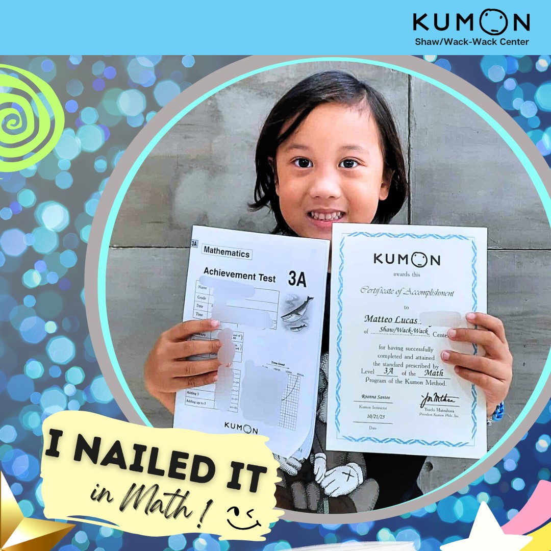 Kumon - Congratulations, MATTEO, for finishing the Level 3A Math ...