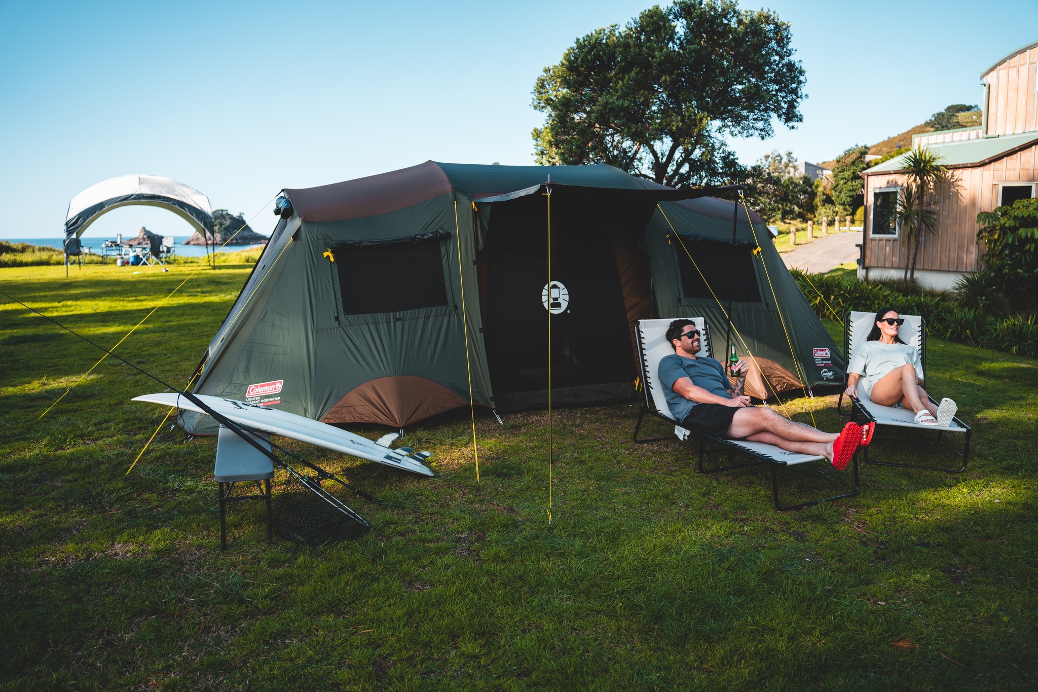 mckinley zelt vega 10.2 I Camping-Zelt, Blue Petrol/Green Li, One Size Sport & Freizeit Ship From_Vancouver Shop Breite:165 cm Markisen • PAGA GmbH