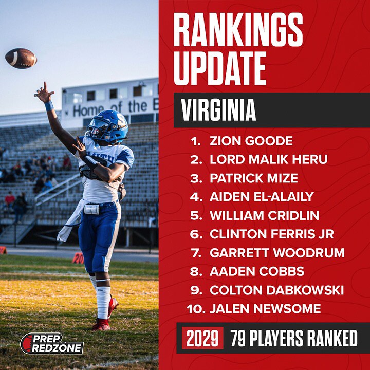 Prep Redzone - Virginia has updated the Class of 2029... | Facebook