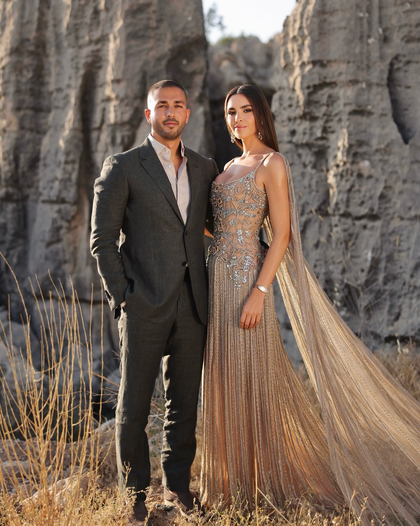 elie saab engagement dresses celiosaab and @zein_qutami's first appearance of their wedding weekend. #CelioZein Bridal spring Color:Neutral jaypore LAUNDRY BY SHELLI SEGAL