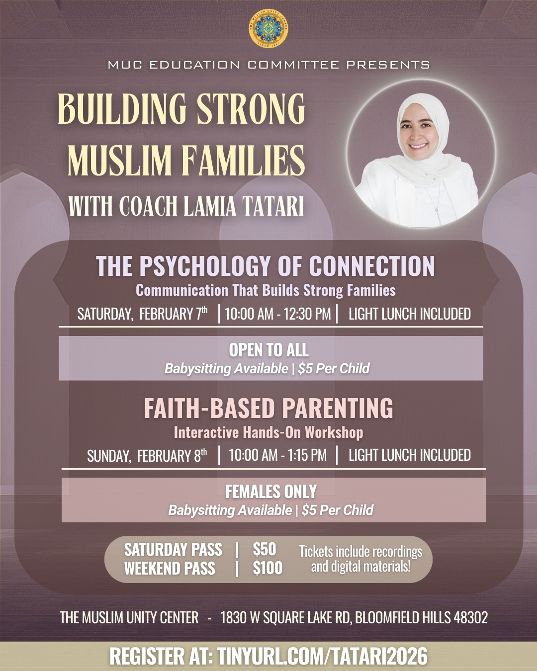 The Muslim - The Muslim Unity Center is honored to host Lamia Tatari ...