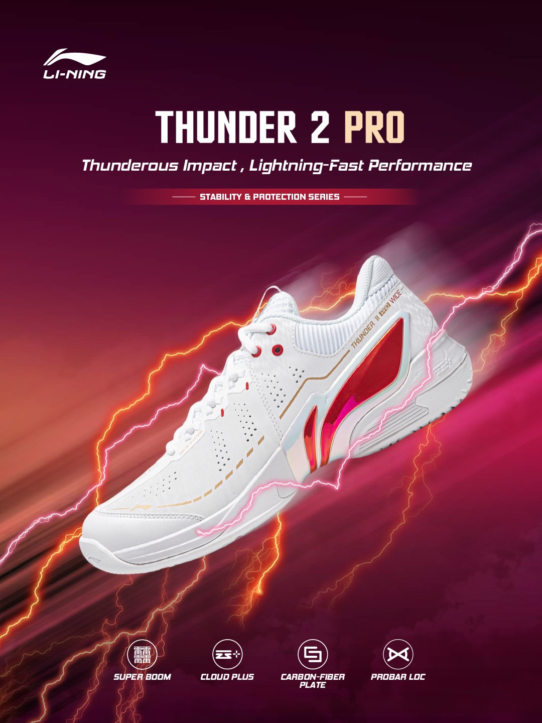 LI-NING THUNDER 2 PRO バドミントンシューズ新品未使用品 ⚡ Thunderous impact, lightning-fast performance — this is what