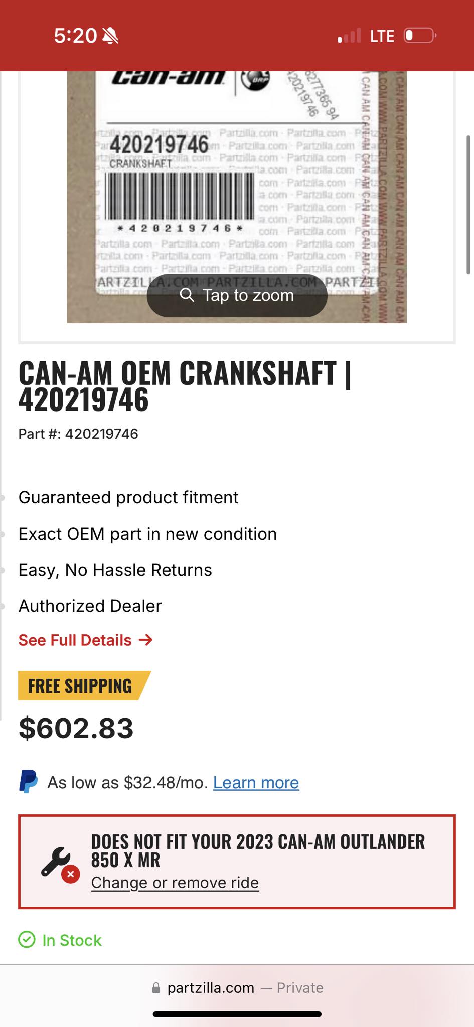Ｋ Finding OEM parts for 2024 XMR850 on Partzilla?