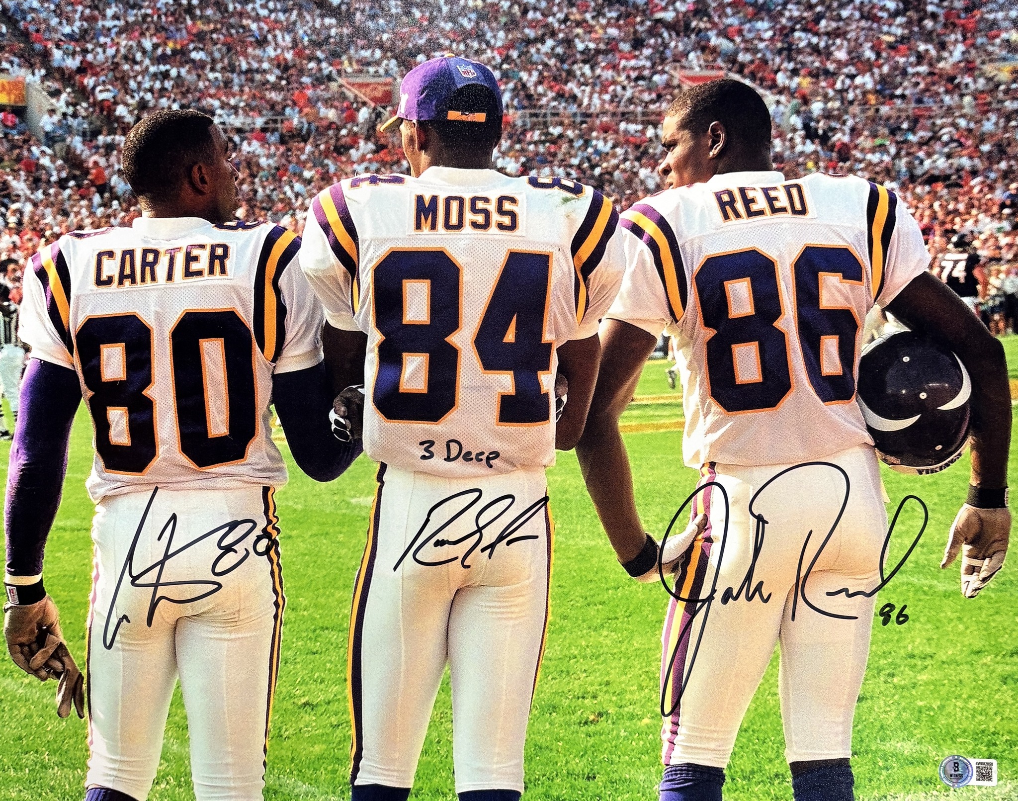 Fan - 3 DEEP 👀 Randy Moss, Cris Carter, and Jake Reed signed photos ...