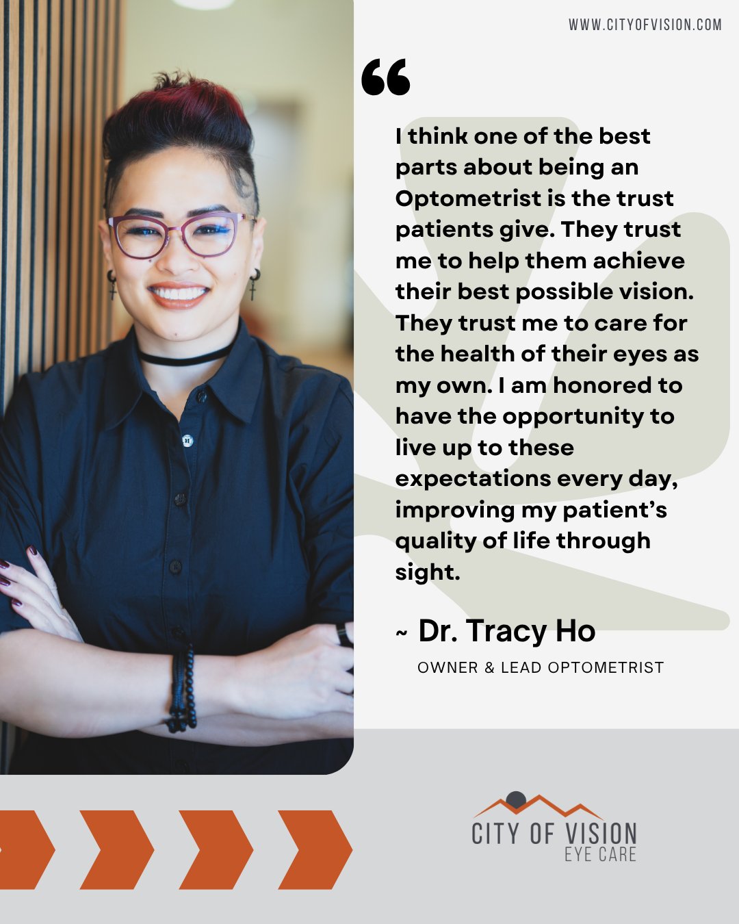 City - Meet the heart behind City of Vision! 💙👓 Dr. Tracy Ho isn't just ...
