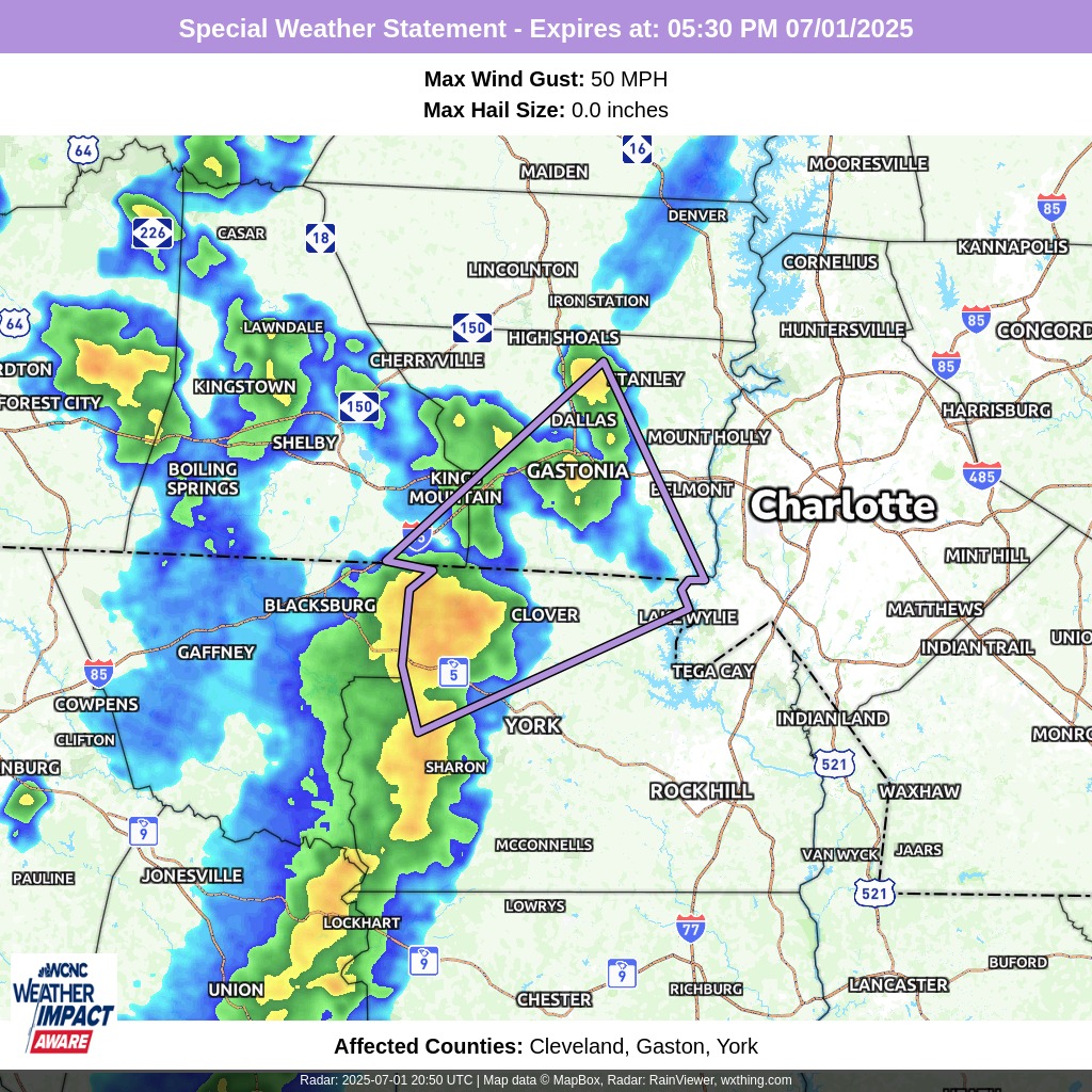 Brad - Weather Alert: Special Weather Statement for Cleveland, Gaston ...