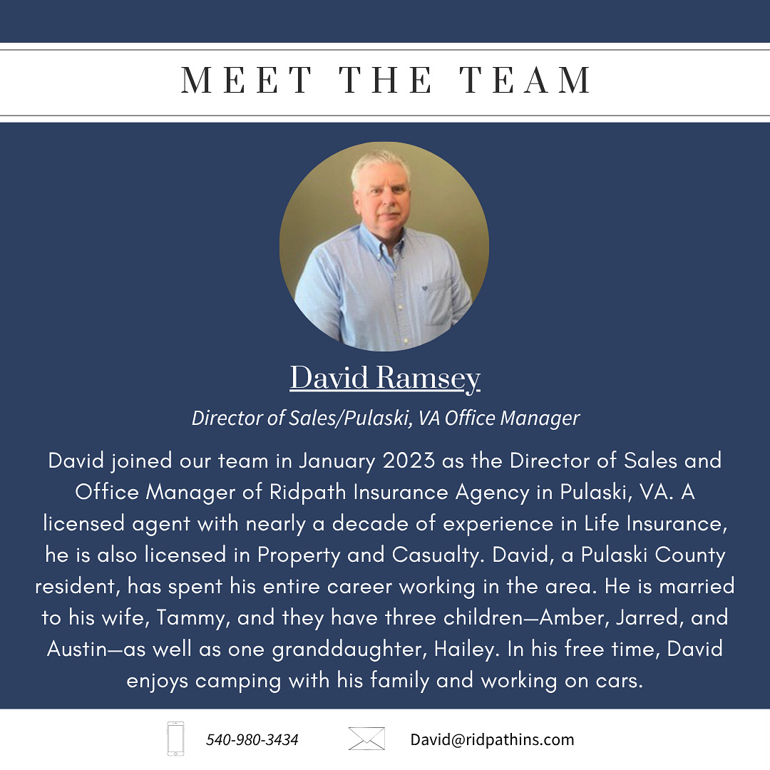 Ridpath - 🔹 Meet the Team: David Ramsey 🔹 We’re proud to introduce ...