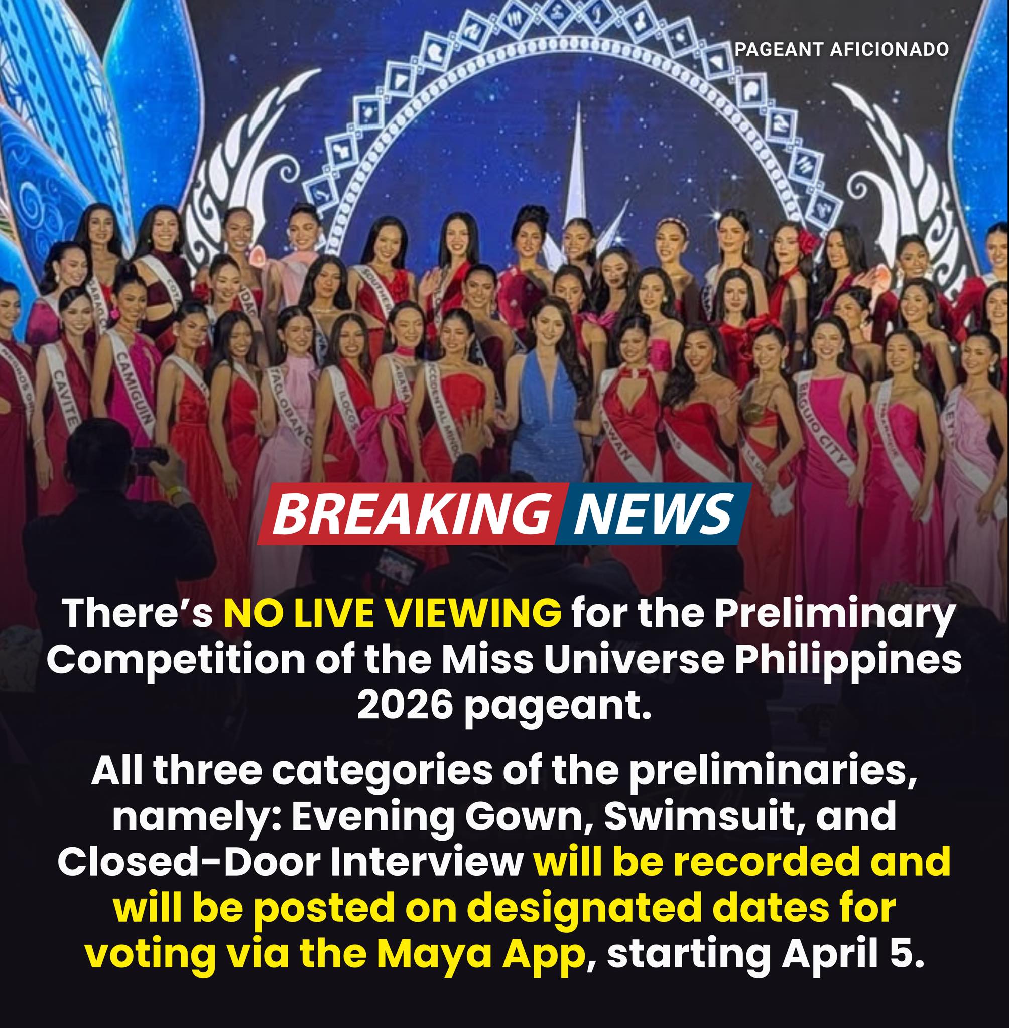 Pageant - 𝐁𝐑𝐄𝐀𝐊𝐈𝐍𝐆: There’s NO LIVE VIEWING for the Preliminary ...