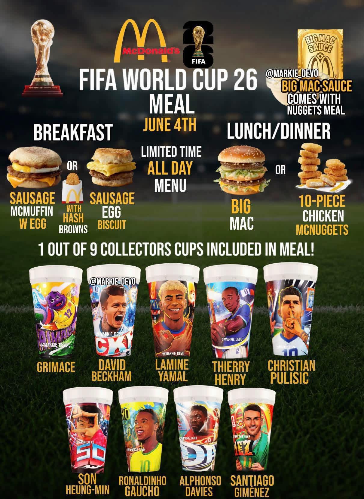 New FIFA World Cup '26 meal at McDonald's starting June 4th