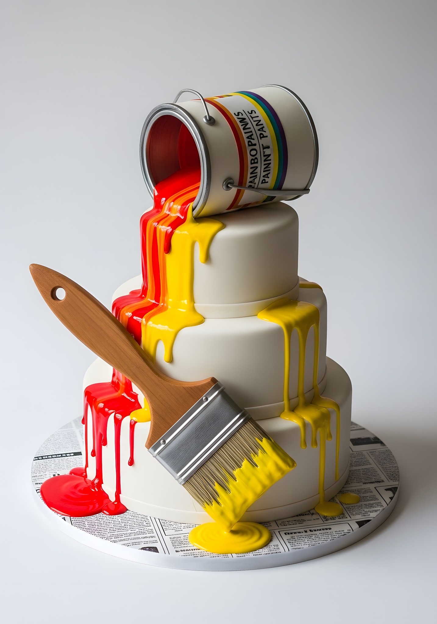Angel - Rainbow Paint Splash Cake🎂🎨 Here's how you can recreate this ...
