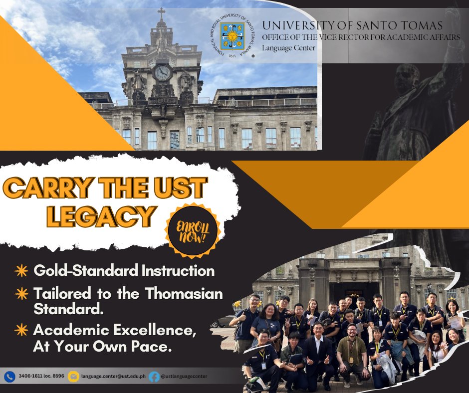 UST - 𝗦𝗣𝗘𝗔𝗞 𝗧𝗛𝗘 𝗟𝗔𝗡𝗚𝗨𝗔𝗚𝗘 𝗢𝗙 𝗘𝗫𝗖𝗘𝗟𝗟𝗘𝗡𝗖𝗘. Experience the Thomasian ...