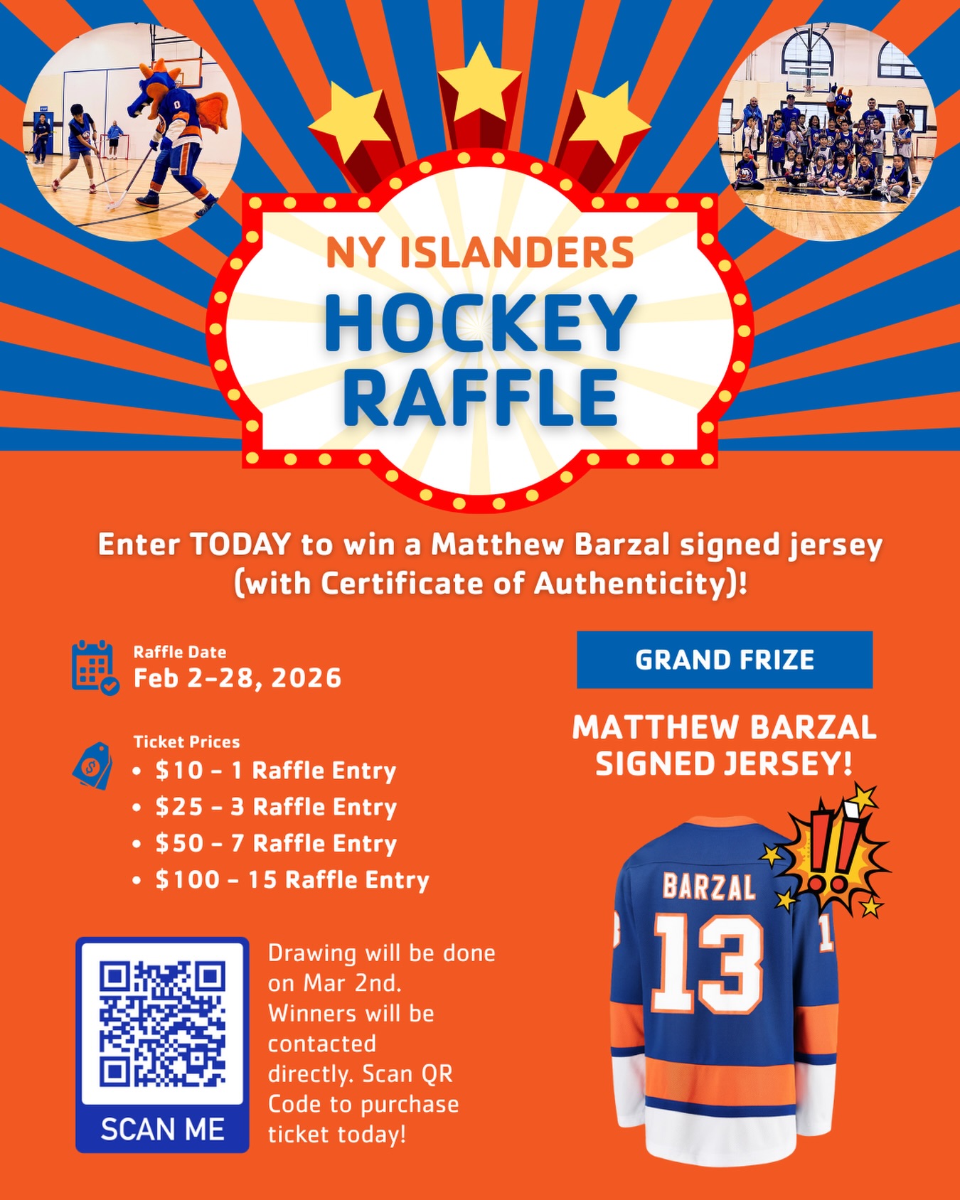 🏒💙 NY Islanders Hockey Raffle is here!... - Cross Island YMCA | Facebook
