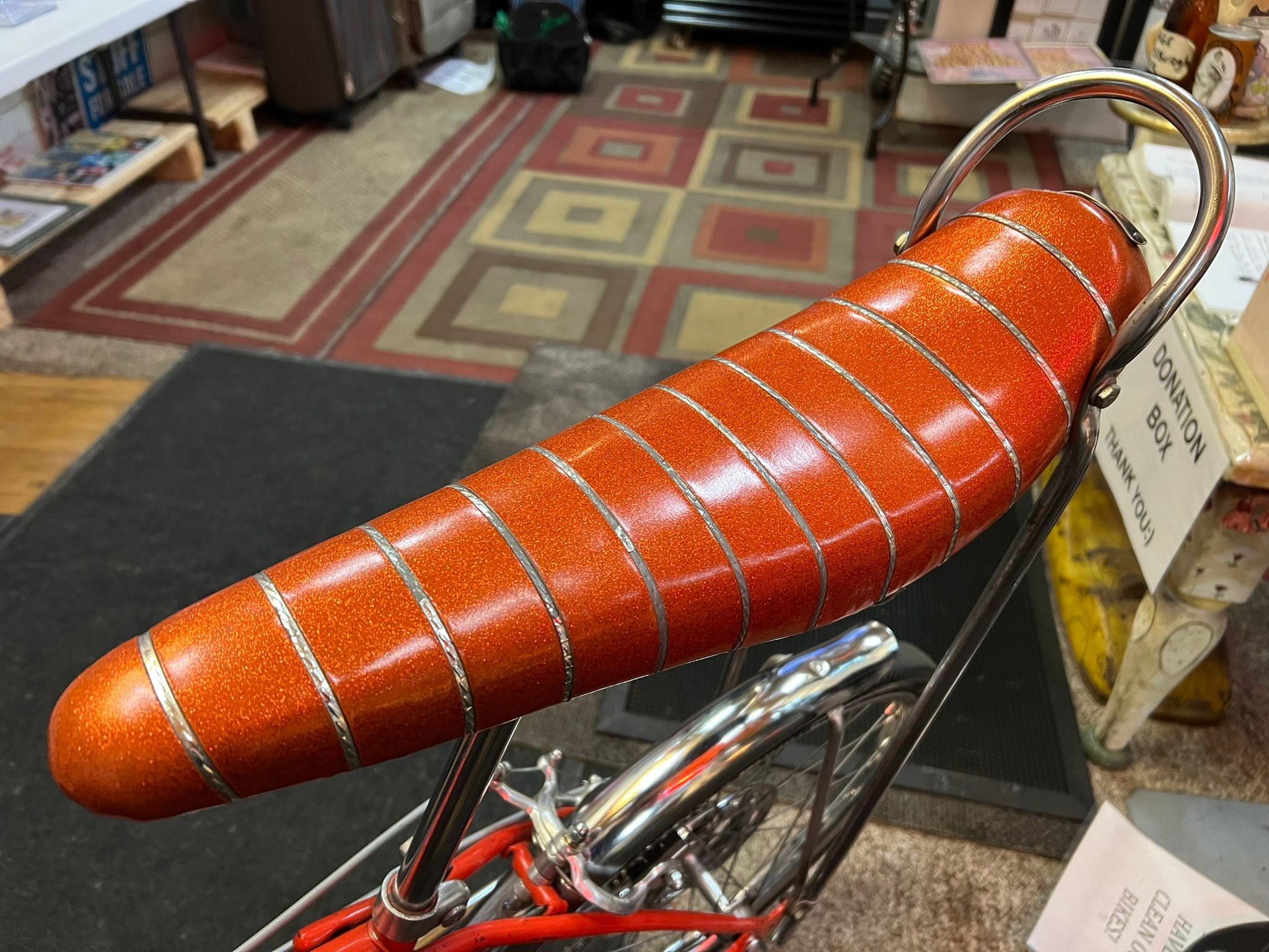 1973 Schwinn Sting-Ray Fastback on display at Bicycle Heaven museum